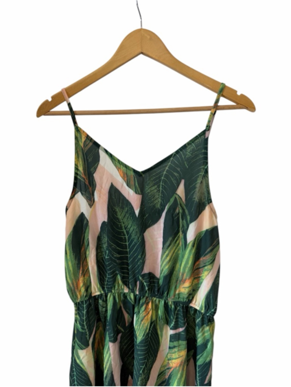 Cupshe Tropical Leaf Print Mini Dress Spaghetti Strap Flowy Summer - Picture 4 of 11